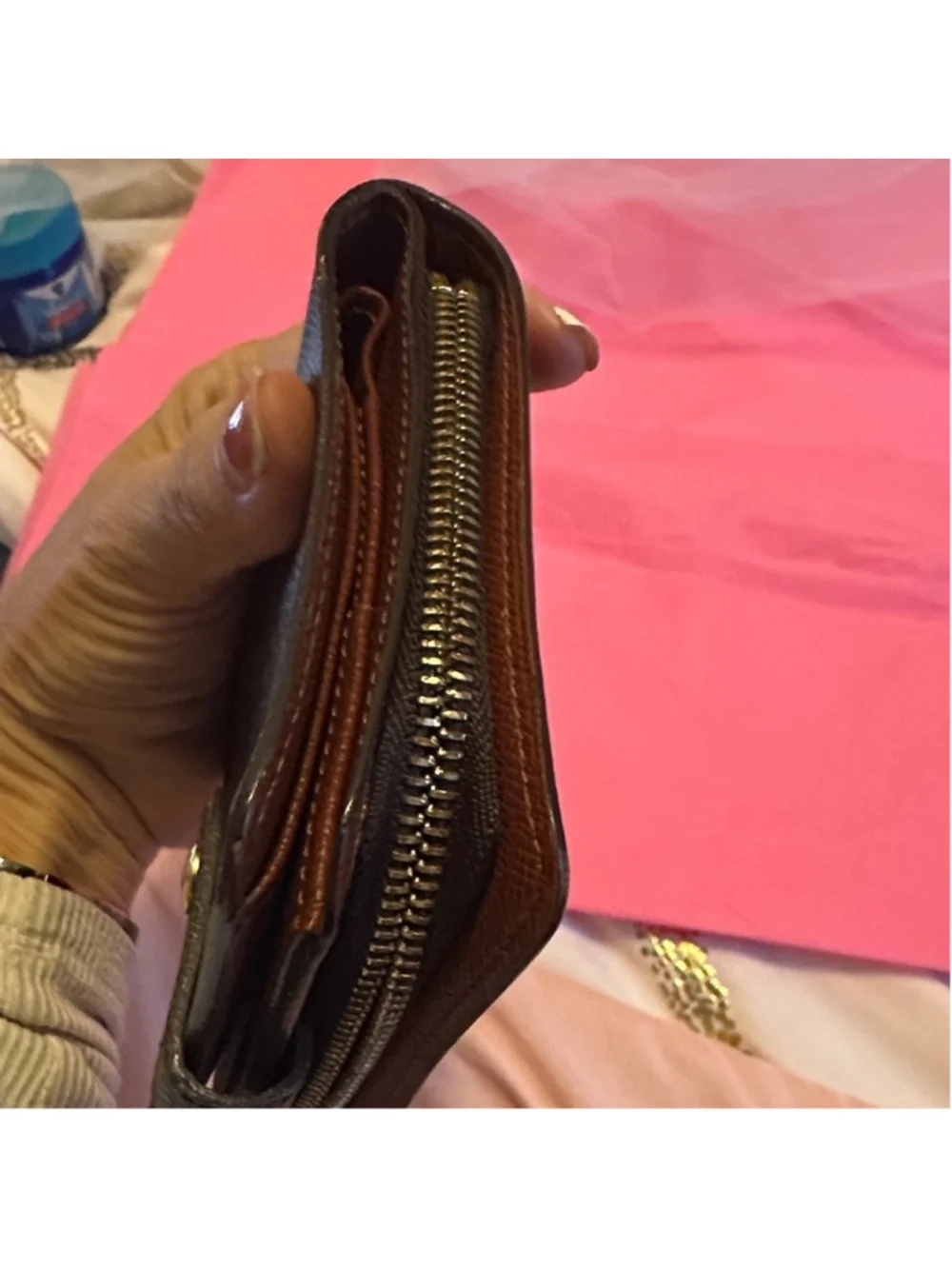Louis Vuitton Brown and Gold Monogram Wallet